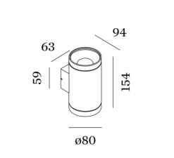 Applique*Wever&Ducré Applique d'extérieur, Taio round 2.0, , IP65, LED, dim, 2700K, 670 lm, L8cm, H15,4cm - bronze