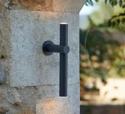 Applique*Estiluz Applique d'extérieur, Tik A-4091X, , IP65, LED, 3000K, 300 lm, Ø3,5cm, H32,8cm - noir anthracite