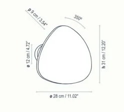 Applique d'extérieur, Tria 04, marron graphite, IP66, LED, dim, 2700K, 1346 lm, Ø28cm, H31cm - Bover