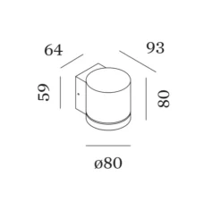Applique*Wever&Ducré Applique d'extérieur, Tube 1.0 PAR16, , IP65, L8cm, H8cm - noir