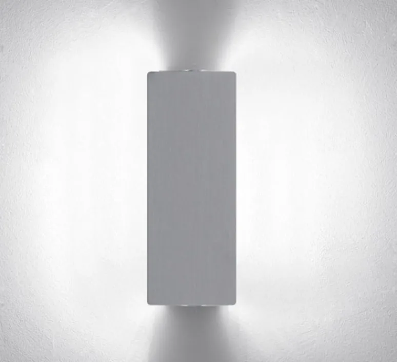 Applique*Nemo Lighting Applique d'extérieur, Volet Pivotant, double, outdoor, réédition Charlotte Perriand, , IP55, LED, dim, 3000K, 585 lm, L13cm, H34cm - aluminium naturel anodisé