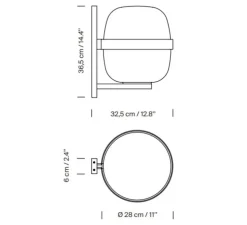 Applique d'extérieur, Wally Cesta, noir, IP65, Ø33cm, H36cm - Santa & Cole
