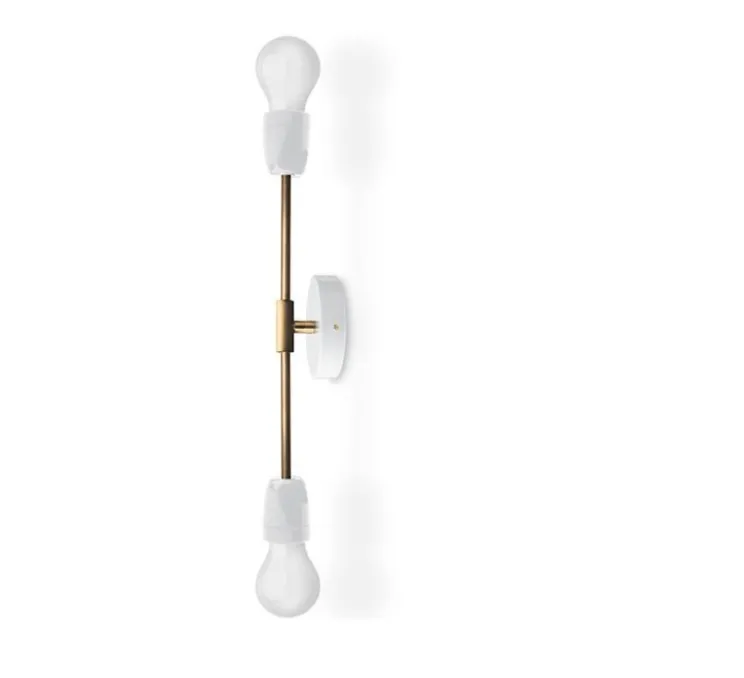 Applique double, Light.036, en saillie ,blanc, laiton, H32cm, P8cm- ZANGRA