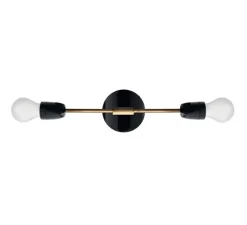 Applique double, Light.036, en saillie , noir, laiton, H32cm, P8cm- ZANGRA