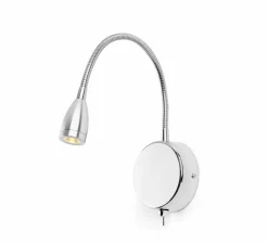 Applique*Faro Applique en saillie, liseuse, interrupteur, Loke, , LED, 3000k,150lm, L32cm, Ø3cm - chrome