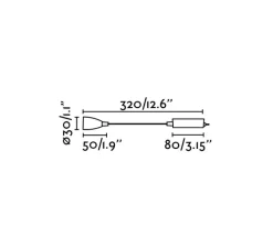 Applique*Faro Applique en saillie, liseuse, interrupteur, Loke, , LED, 3000k,150lm, L32cm, Ø3cm - chrome
