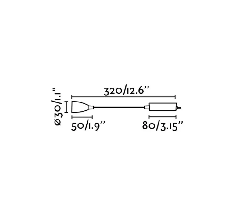 Applique*Faro Applique en saillie, liseuse, interrupteur, Loke, , LED, 3000k,150lm, L32cm, Ø3cm - chrome