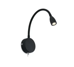 Applique*Faro Applique en saillie, liseuse, interrupteur, Loke, , LED, 3000K, 150lm, L20cm, H3cm - noir