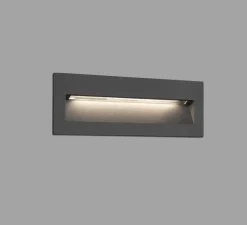 Applique, encastré de marche, NAT LED, gris foncé, IP65, 3000K, 330lm, L22,5cm, H7,5cm - Faro
