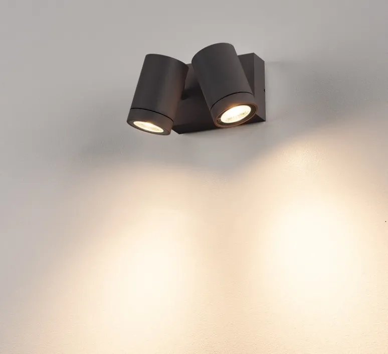 Applique*SLV Applique et plafonnier extérieur, double,HELIA, LED,3000K, 900 lm,, IP55, H10.5cm - anthracite