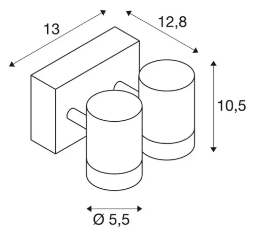 Applique*SLV Applique et plafonnier extérieur, double,HELIA, LED,3000K, 900 lm,, IP55, H10.5cm - anthracite