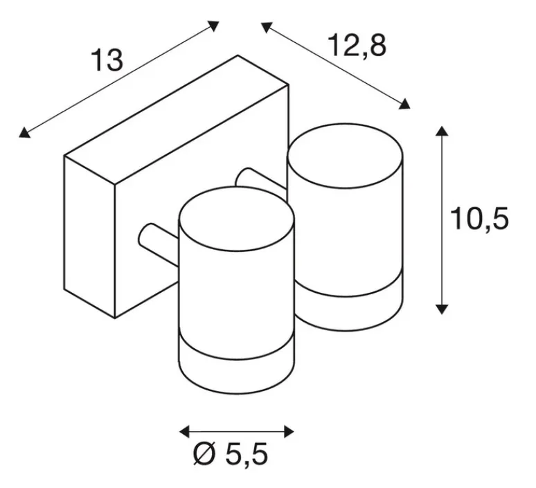 Applique*SLV Applique et plafonnier extérieur, double,HELIA, LED,3000K, 900 lm,, IP55, H10.5cm - anthracite