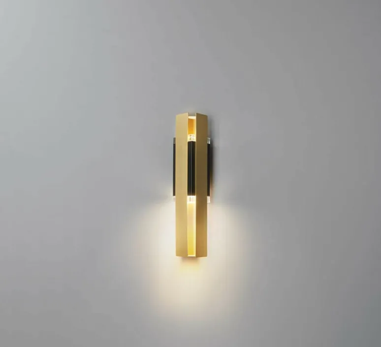 Applique*Tooy Applique, Excalibur Simple 559.41, , IP40, LED, dim, 2700K, 1200 lm, L12cm, H45cm - noir, laiton