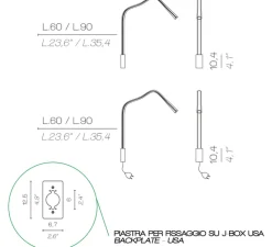Applique*Contardi Applique, FLEXILED 60 Bronze , Cuir , LED, 2700K, 500lm, L60cm, Hcm - noir