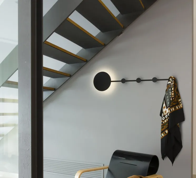 Applique, Han, portemanteau, noir, LED, 500lm, 3000k, L101cm, H25cm - Faro