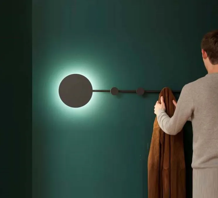 Applique, Han, portemanteau, noir, LED, 500lm, 3000k, L101cm, H25cm - Faro