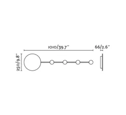Applique, Han, portemanteau, noir, LED, 500lm, 3000k, L101cm, H25cm - Faro