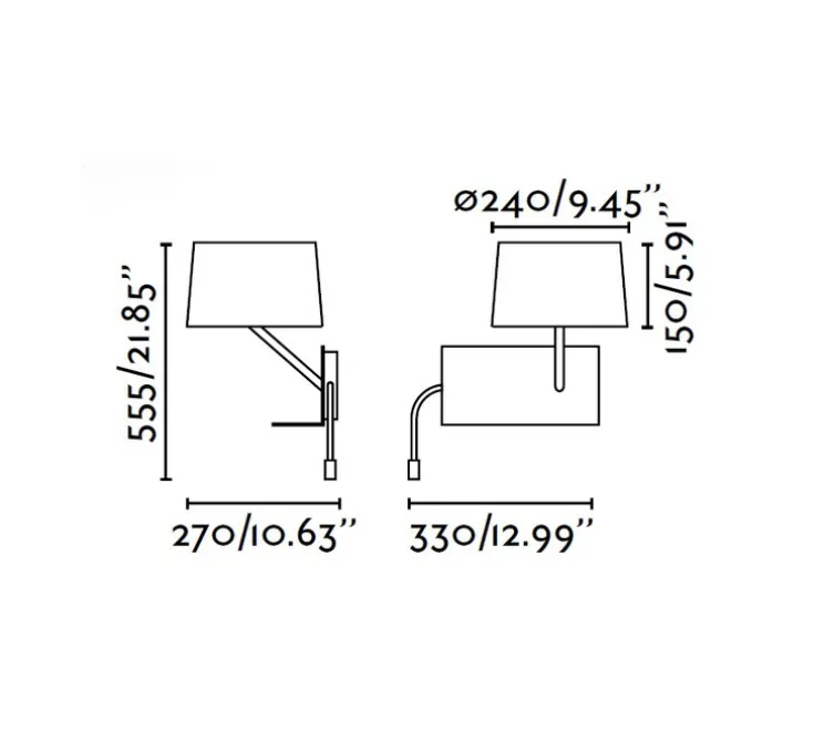 Applique, Handy, blanc, liseuse droite, LED,140lm, 2 interrupteurs - H55cm - FARO