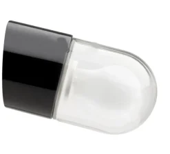 Applique*Zangra Applique, Light.005, avec glass002, IP20, noir, transpsarent, Ø8,5cm, H9,5cm - noir et blanc