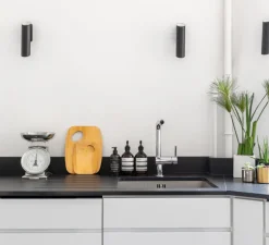 Applique, Link, noir, H22cm, Ø5,6cm - Faro