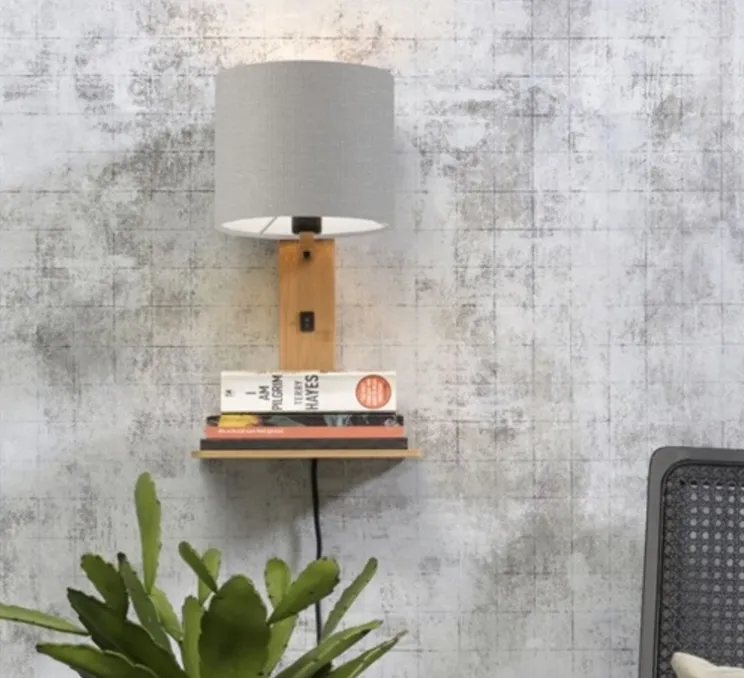 Applique, Liseuse, Andes, gris clair , L25cm, H36cm - Good&Mojo