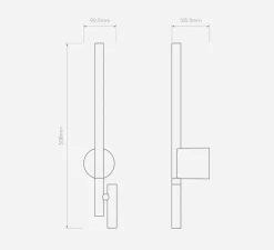 Applique*Astro Applique, liseuse, Baton, , LED, 2700K, 191+90 lm, L9cm, H50,8cm - noir mat