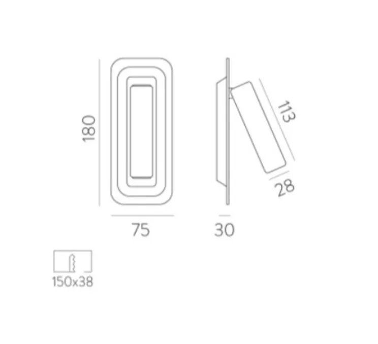 Applique, liseuse, Boheme, blanc, LED, 3000K, 315 lm, L7,5cm, H18cm - ACB