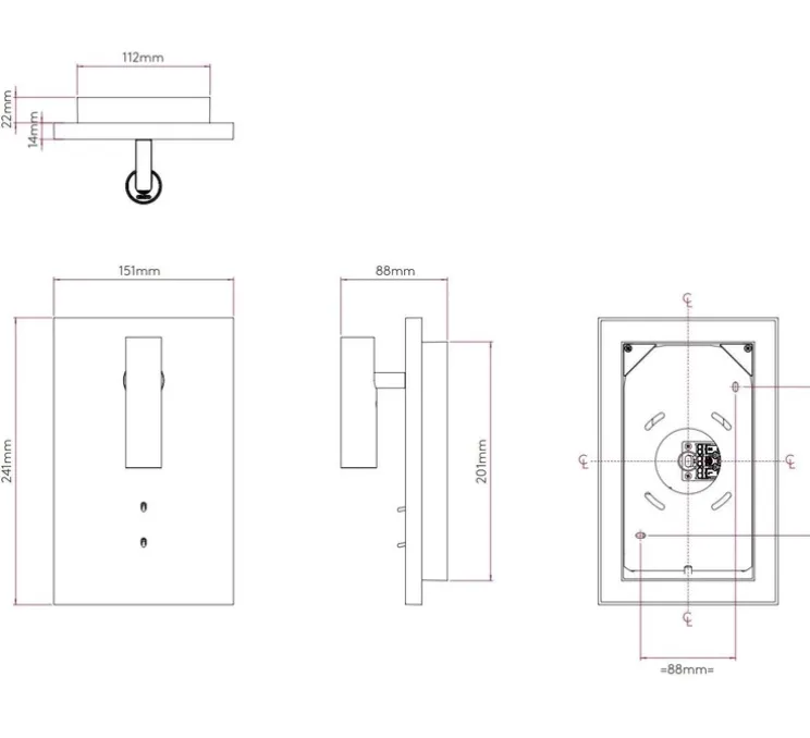 Applique, Liseuse, Edge Reader Mini, noir mat, LED, 2700K, 149lm, L15cm, H24cm - Astro