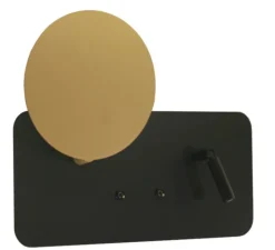 Applique*Tekni Led Applique liseuse, Eklipse Mixte Horizontale, , LED, 2700K,L30cm - Noir Structuré Epoxy Laiton