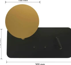 Applique*Tekni Led Applique liseuse, Eklipse Mixte Horizontale, , LED, 2700K,L30cm - Noir Structuré Epoxy Laiton