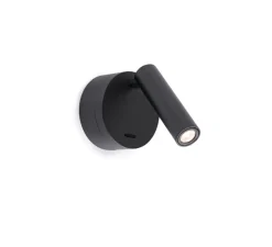 Applique|Enfants*Faro Applique, liseuse, en saillie, BOC, , interrupteur LED, 3000k, 3W, H17cm, Ø7,5cm - noir