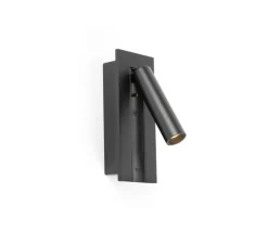 Applique liseuse en saillie / encastrable, Gabo, USB-C, noir, LED, 2700K, 394 lm, L8cm, H18,5cm - Faro