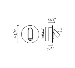 Applique liseuse, encastrable / en saillie, Timit, port USB-C, noir, LED, 2700K, 357 lm, L14,5cm, H14,5cm - Faro