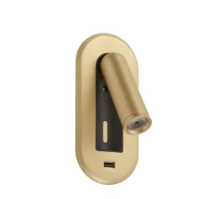 Applique*MDC Applique, liseuse encastrable, Palace USB-C, , LED, 3000K, 145 lm, L8cm, H18cm - laiton mat