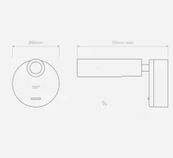 Applique, Liseuse, Enna surface LED, noir mat, avec interrupteur, LED, 2700K, 111lm, L8cm, H11cm - Astro Lighting