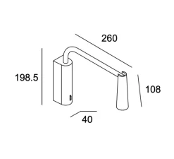 Applique*LEDS C4 Applique, liseuse, Gamma Extend, , LED, 2700k, 137 lm, L26cm, H19,8cm - or mat