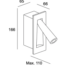 Applique*LEDS C4 Applique, liseuse, Gamma SR, , LED, 2700k, 137 lm, L6,5cm, H16,6cm - nickel satiné