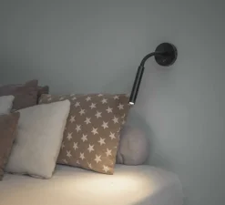 Applique, liseuse, Kale, noir, LED, 3000K, 120lm, L25cm, H38cm - Faro