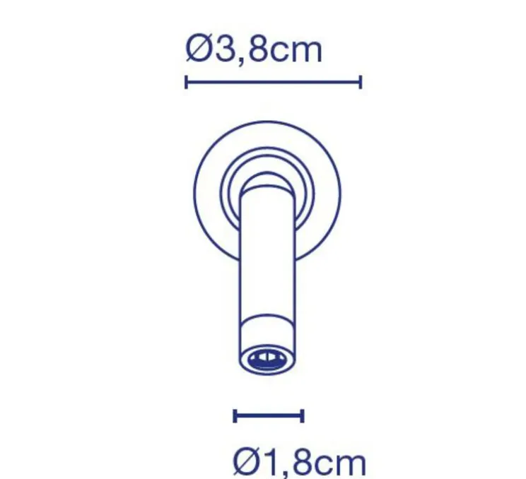 Applique, liseuse, Ledtube mini spot, noir mat, LED, 2700k, 132lm, Ø3,8cm, H7cm - Marset