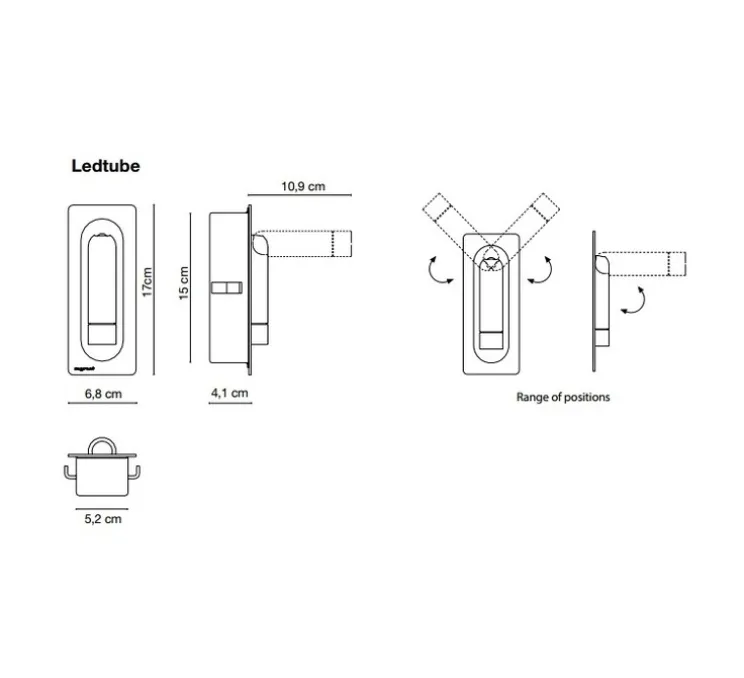 Applique, liseuse, Ledtube, blanc, LED, 2700k, 150lm, H17cm - Marset