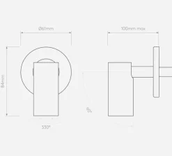 Applique*Astro Applique, Liseuse, Micro Recess Unwitched, blanc, LED, 2700K, 164lm, Ø6,1cm, H8,4cm - Lighting blanc mat