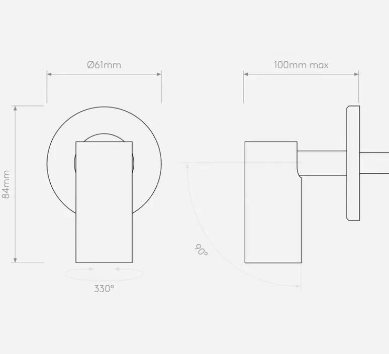 Applique*Astro Applique, Liseuse, Micro Recess Unwitched, blanc, LED, 2700K, 164lm, Ø6,1cm, H8,4cm - Lighting blanc mat