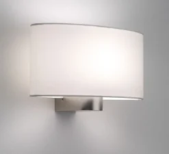 Applique, Liseuse, Napoli, nickel mat, abat jour blanc brillant, L28,5cm, H16,7cm - Astro