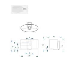 Applique, Liseuse, Napoli, nickel mat, abat jour blanc brillant, L28,5cm, H16,7cm - Astro