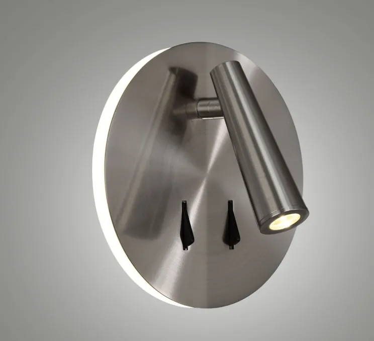 Applique, liseuse, Panau, nickel, LED, 3000K, 540 lm, L15cm, H15cm - ACB