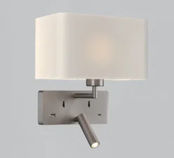 Applique*ACB Applique, liseuse, Romeo E27+LED, , L29cm, H30cm - nickel, blanc