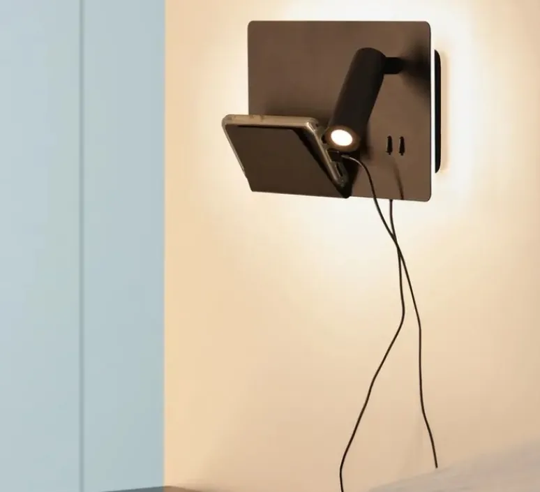 Applique*SLV Applique, Liseuse, Somnila Gauche, , LED, 3000K, 490 lm, L28cm, H16cm - noir