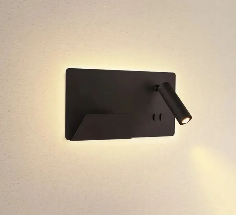 Applique*SLV Applique, Liseuse, Somnila Gauche, , LED, 3000K, 490 lm, L28cm, H16cm - noir