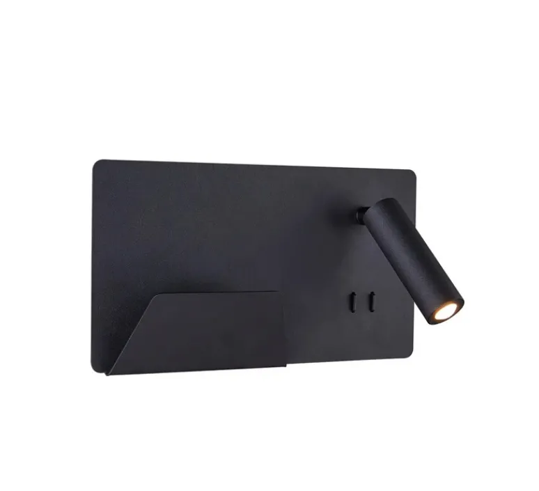 Applique*SLV Applique, Liseuse, Somnila Gauche, , LED, 3000K, 490 lm, L28cm, H16cm - noir