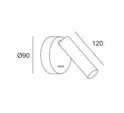 Applique*LEDS C4 Applique, liseuse, Stylus Switch, , LED, 3000K, 276 lm, Ø9cm, H12cm - blanc